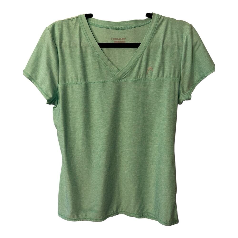 HEAD Dri Fit Shirt Heathered Mint Green V-Neck Mint Top Size Medium - Picture 1 of 6
